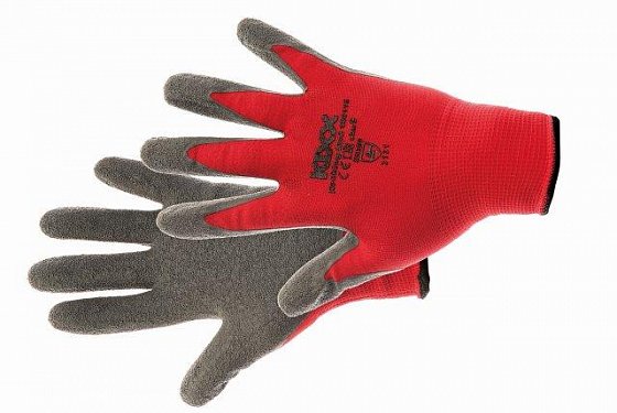 CERVA - ROCKING RED rukavice nylon. latex. červená - velikost 6